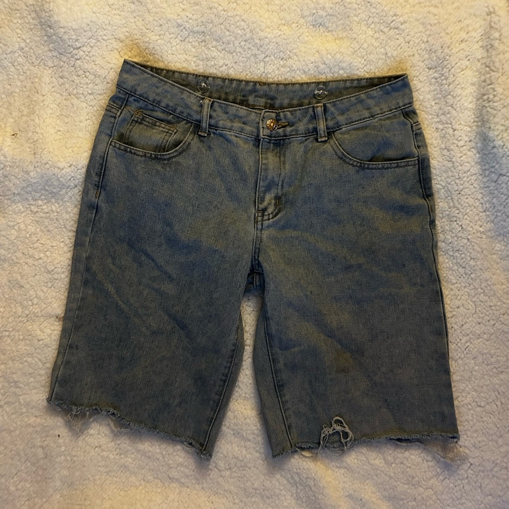 Blue Lowrise Jean Shorts
